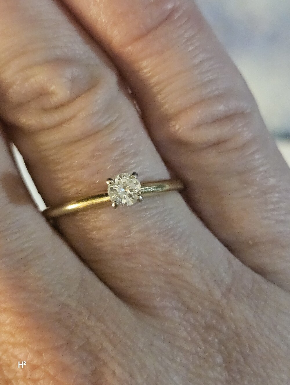 14k Gold Diamond Solitaire Ring